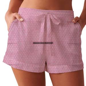 Vêtements de détente pour femmes d'été Shorts en tissu de coton pour filles Inspirés par la nature Tissu 100% coton Imprimé à la main - Product Image 4