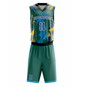Vêtements de sport pour hommes fabriqués au Pakistan, uniforme de basket-ball de couleur personnalisée, grande taille et prix bas léger - Product Image 1