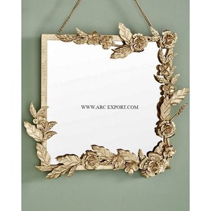 Espejo de pared de baño vintage Calidad Premium Forma cuadrada Flor Lujo Nuevo aspecto Patrón Espejo de decoración de pared al mejor precio - Product Image 1