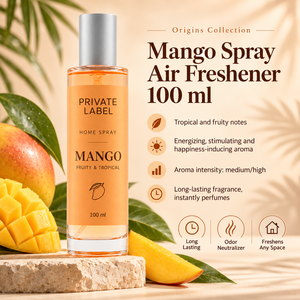 Désodorisant en spray à la mangue en marque blanche 100ml OEM |   Spray d'ambiance tropical instantané pour la maison |   Espagne UE - Product Image 2