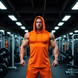 Men's <b>Sleeveless</b> <b>Hoodie</b> Running Fitness Hood Singlet Tops Men's Bodybuilding <b>Sleeveless</b> Workout <b>Hoodie</b> Tank Tops - Product Image 1