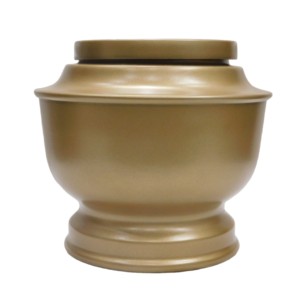 Urnes de crémation adultes en aluminium avec autocollant de conception d'oiseau de bourdonnement et de fleur de couleur brune finie pour des cendres. - Product Image 4