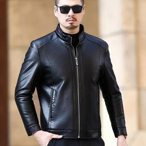 Veste tendance à col en fourrure et en cuir pour hommes, vêtements de créateur pour hommes, nouveautés 2026, manteaux pour hommes, veste pour hommes - Product Image 3