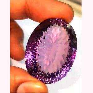 3 Pcs of Natural Amethyst 30mm to 40mm Oval <b>Laser</b> Cut 288 Cts Lot Iroc <b>Sales</b> High Quality Brazil Amethyst Loose Gemstone Facet - Product Image 5