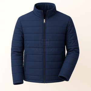 Chaqueta acolchada de invierno para hombre, chaqueta acolchada cálida con cuello levantado, chaqueta informal para exteriores con cierre de cremallera, logotipo personalizado disponible - Product Image 2