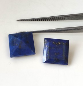 Piedra preciosa facetada lapislázuli azul natural al por mayor corte cuadrado 3mm-20mm para la fabricación de joyas - Product Image 3