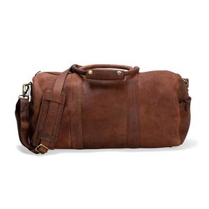 100% Genuine Leather Vintage Travel Duffle <b>Bag</b> Zipper Double Chains Fashionable Overnight Weekend Sports Gym <b>Bag</b> For Men & Women - Product Image 3