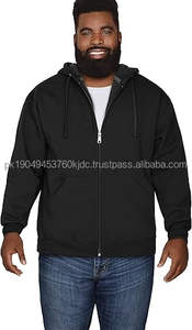 Sweat à capuche unisexe en gros, poids lourd, hiver, logo personnalisé, polaire de haute qualité, vêtements de sport, fermeture éclair, motif uni, XL, logo personnalisable - Product Image 4