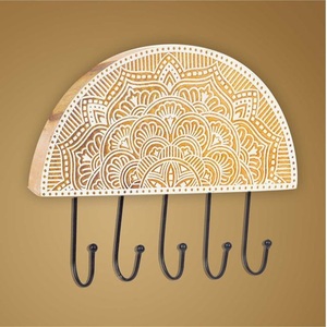 Llavero de pared de estilo hermoso para correo de entrada, estante para llaves con gancho de estante de Metal, llaves de casa, buzón, soporte para llavero de Metal de madera - Product Image 1