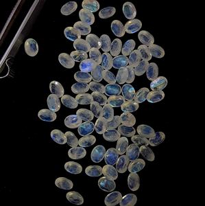 Piedra lunar de arcoíris Natural, piedras preciosas semipreciosas facetadas de forma ovalada para fabricación de joyas, venta al por mayor de todos los tamaños - Product Image 5