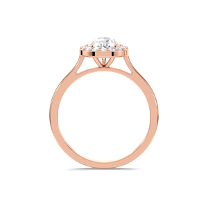 IGI Certified 1CT Pear Cut Halo Lab Grown Diamond Engagement/Wedding <b>Ring</b> In 9K Yellow/White/Rose Gold Luxury Bridal <b>Ring</b> - Product Image 4