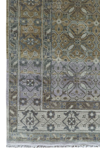 Alfombra de Lana Oushak Hecha a Mano de 8×10 con Geometría de Mosaico y Estética Transicional Suave para Espacios Habitables - Product Image 4