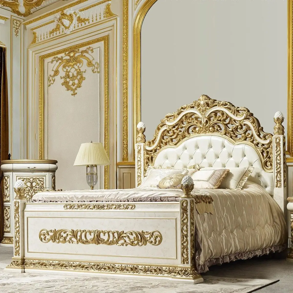 Antique Royal European Style Solid Wood 5PCS Bedroom Furniture Set, Victorian Bedroom Set by Aarsun