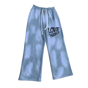 Best Quality <b>Men's</b> Joggers <b>Flare</b> Sweat Pants Acid Washed Sun Fad Sweatpants <b>Trousers</b> For <b>Men</b> With Custom Logo Design - Product Image 3