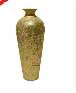 Macetero de diseño de acero inoxidable con acabado dorado de gran calidad con soporte para hotel y restaurante - Product Image 5