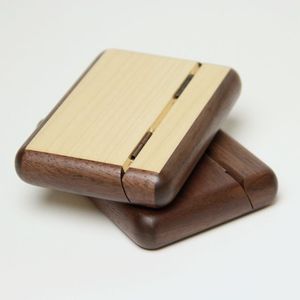 GIVE <b>CIGARETTE</b> <b>CASE</b> LUXURY CUSTOM VINTAGE Black Wooden Box Walnut Slim Pocket High Quality Storage Container for Gift - Product Image 3