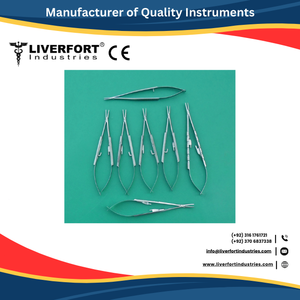 Portaagujas de Microcirugía Dental Castroviejo Manual de Acero Inoxidable Alemán de Alta Calidad, Curvo+Recto, Kit Ergonómico con Certificación CE - Product Image 4