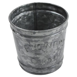 El mejor precio de venta, macetas de Metal de jardín galvanizadas negras, cubo para su decoración del hogar interior y exterior, maceta de flores - Product Image 3