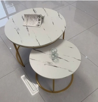 Table basse de salon de style luxe moderne avec design minimaliste, aspect haut de gamme, structure métallique, idéale pour les appartements en location