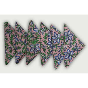 Lot de serviettes de table carrées en voile de coton 100% imprimé à la main indien, pour usage domestique - Vente en gros - Product Image 6
