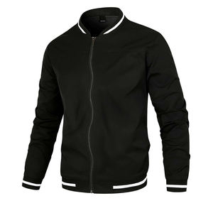 Veste de baseball personnalisée pour homme avec col montant, logo frontal, manches en laine et polyester - Product Image 5