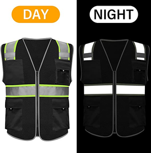 Logo Custom Size Breathable Mesh <b>Fabric</b> Waistcoat Reflective Security Vest Double <b>Net</b> Multifunctional Heavy Duty Premium Safety - Product Image 2