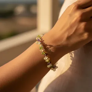 "Stylish Gemstone <b>Beaded</b> <b>Bracelet</b> <b>for</b> Women-Sterling Silver Gift Jewelry" - Product Image 2