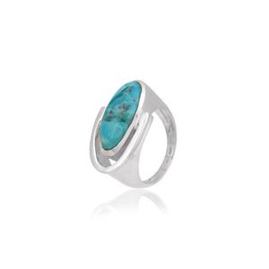 Mohave <b>Turquoise</b> <b>Ring</b> 925 Sterling Silver Blue Gemstone Statement <b>Ring</b> Handmade Jewelry Unique Gift for Her Elegant Bohemian - Product Image 3
