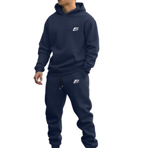 Conjuntos de Sudadera con Capucha y Pantalones Deportivos de Felpa de Algodón Personalizados para Hombre, Ropa Deportiva al por Mayor OEM, Etiqueta Privada, Traje de Entrenamiento de Invierno - Product Image 1