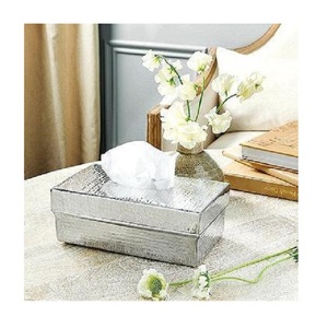 Stainless Steel Hammered <b>Tissue</b> Box With Premium Quality Napkin Holder <b>For</b> Drawing Room Table Decoration Use - Product Image 1