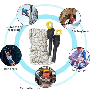 Durable 12mm White Static Rope Hook High Tension Nylon Load-bearing Construction Built-in Handle for Outdoor Safety Climbing - Product Image 5