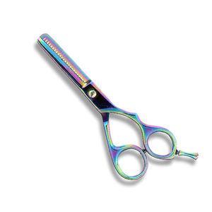 Ciseaux amincissants élégants de cheveux de fantaisie 28 dents ciseaux amincissants de cheveux d'acier inoxydable enduits de titane pour la beauté - Product Image 1