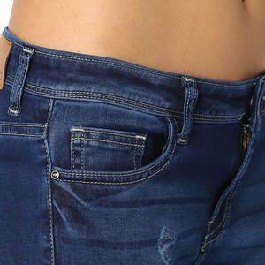 Pantalones vaqueros de mujer con logotipo bordado de nuevo diseño de alta calidad, traje de moda de secado rápido, venta en línea, pantalones vaqueros desgastados para mujer - Product Image 6