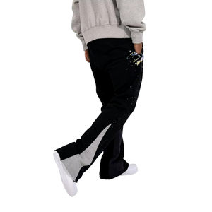 Pantalon de jogging en nylon personnalisable pour hommes, jambes larges respirantes avec bandes latérales, taille moyenne, style décontracté, nouveau service OEM - Product Image 4