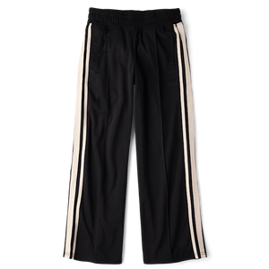 Pantalones de chándal de pierna ancha de Tween negro de cintura alta Casual Flare Cargo con técnica arrugada Pantalones de moda transpirables - Product Image 2