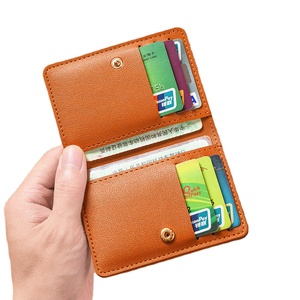 Cartera de Cuero para Tarjetas de Crédito para Mujeres y Hombres, con Múltiples Ranuras para Tarjetas Bancarias, Monedero con Gran Capacidad y Logotipo Personalizado - Product Image 1