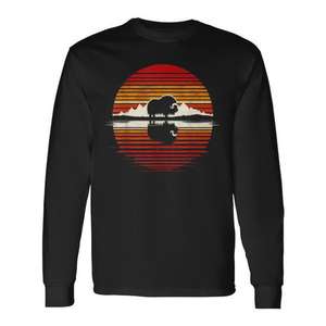 Sunset Retro Style Safari Vintage <b>70s</b> Long Sleeve Musk Ox T-<b>Shirt</b> Promotional Vintage Vintage <b>70s</b> Long Sleeve T-<b>Shirt</b> - Product Image 1