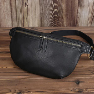 Nouveau sac de taille en cuir d'affaires pour hommes portefeuilles multifonctionnels en cuir Fanny Pack sacs de poitrine à bandoulière de luxe - Product Image 3