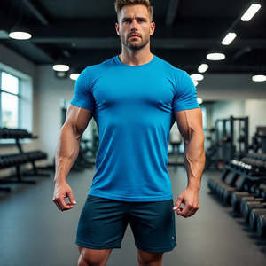 Yoga Fitness Wear ejercicio manga corta Camisetas hombres gimnasio Fitness culturismo Camisetas cuello redondo hombres correr camisetas hombres - Product Image 3