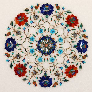 Đá Cẩm Thạch bàn ăn Top hiện đại trang trí nhà thanh lịch hiếm Lapis & Carnelian Inlay <span class=keywords><strong>Mosaic</strong></span> <span class=keywords><strong>Set</strong></span> cho phòng khách và nhà bếp sử dụng - Product Image 5