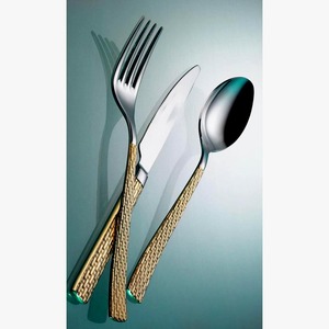Stainless Steel Cutlery Luxury Portugal Utensil Set with <b>Gold</b> Long Amazing Design Handle Utensil Cutlery Set - Product Image 5