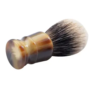 Buffalo horn Shaving Brushes Horn Handle Badger Hair Shaving Brush and customized size cheap price natural horn color