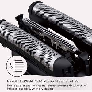 เครื่องโกนขน<span class=keywords><strong>ไฟฟ้า</strong></span>แบบพกพาสำหรับผู้หญิง ชาร์จด้วย Type-C ระบบ 3 ใบมีด ใช้ได้ทั้งแบบแห้งและแบบเปียก สำหรับ<span class=keywords><strong>โกน</strong></span>ขนตามร่างกาย - Product Image 2