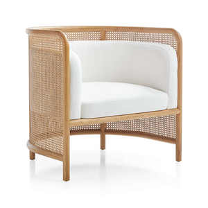 Antique Rattan <b>Living</b> <b>Room</b> <b>Sofa</b> Seat Natural Color with White Cushion Indoor Outdoor <b>Sofa</b> Set Furniture - Product Image 1