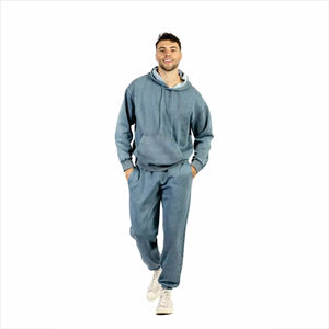 Wholesale Custom Logo Blank Pullover Tracksuits <b>Oversize</b> Acid Wash Two Piece <b>Jogger</b> Set Men's Tracksuits Made In Pakistan - Product Image 1