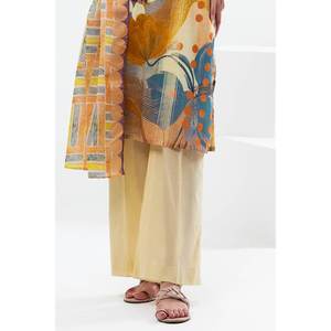 Ensemble 3 pièces orange non cousu pour femme, longueur genou, en tissu lawn, avec décorations diamantées, pour événements et occasions, taille XS, offre ODM - Product Image 3