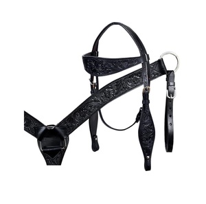 Mayorista Fabricante Personalizado Caballo Accesorios Origen Occidental Crudo Ocultar Cuero Pecho Collar Headstall Halters Set Personalizado - Product Image 1