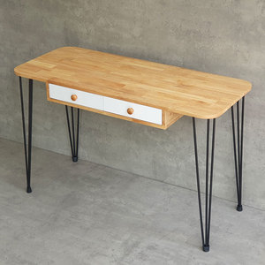 Modern Rubber Wood <b>Desk</b> with Hairpin Legs 120x50cm BD68110 - Product Image 3