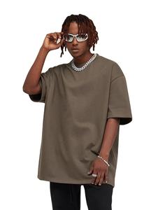 เสื้อยืดโอเวอร์ไซส์คุณภาพสูงสำหรับทุกเพศ ผลิตจากผ้าฝ้าย 100% เนื้อหนา พิมพ์ลายได้ตามต้องการ ดีไซน์ไหล่ตก ลายเรียบ แห้งเร็ว - Product Image 3