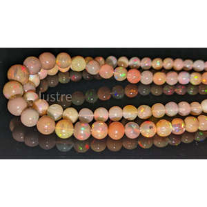 100% Natural Ethiopian Welo Fire Opal <b>Beads</b> Smooth Round Loose <b>Crystal</b> with Yellow Base 100% Natural - Product Image 2